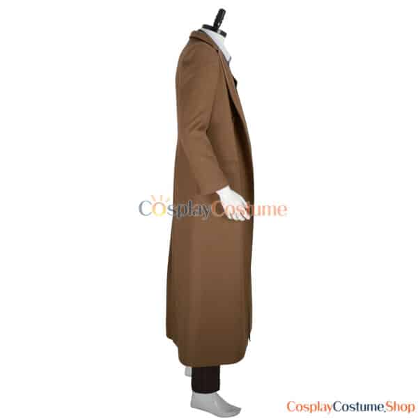 The 10th Doctor Outfit Complete Cosplay Costume With Brown Coat And Striped Suit 14