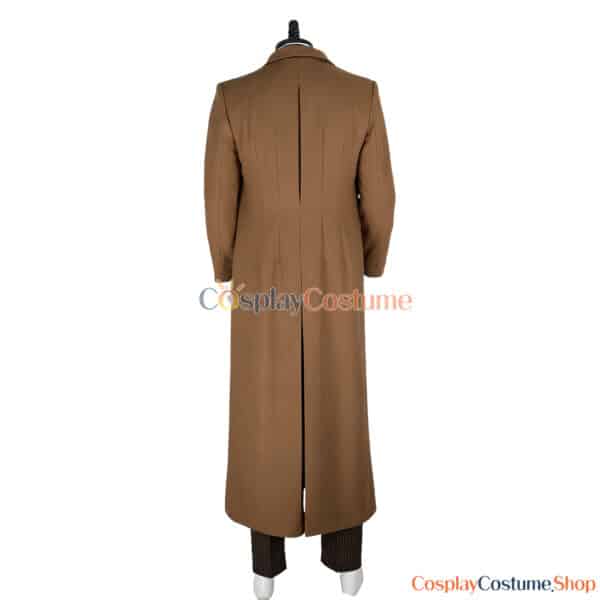 The 10th Doctor Outfit Complete Cosplay Costume With Brown Coat And Striped Suit 16