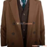 The 10th Doctor Outfit Complete Cosplay Costume With Brown Coat And Striped Suit 6